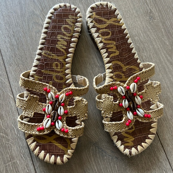 ⬇️ PRICE⬇️ SAM EDELMAN • Flat Tan Slip On Sandal • size 7 - Picture 2 of 6